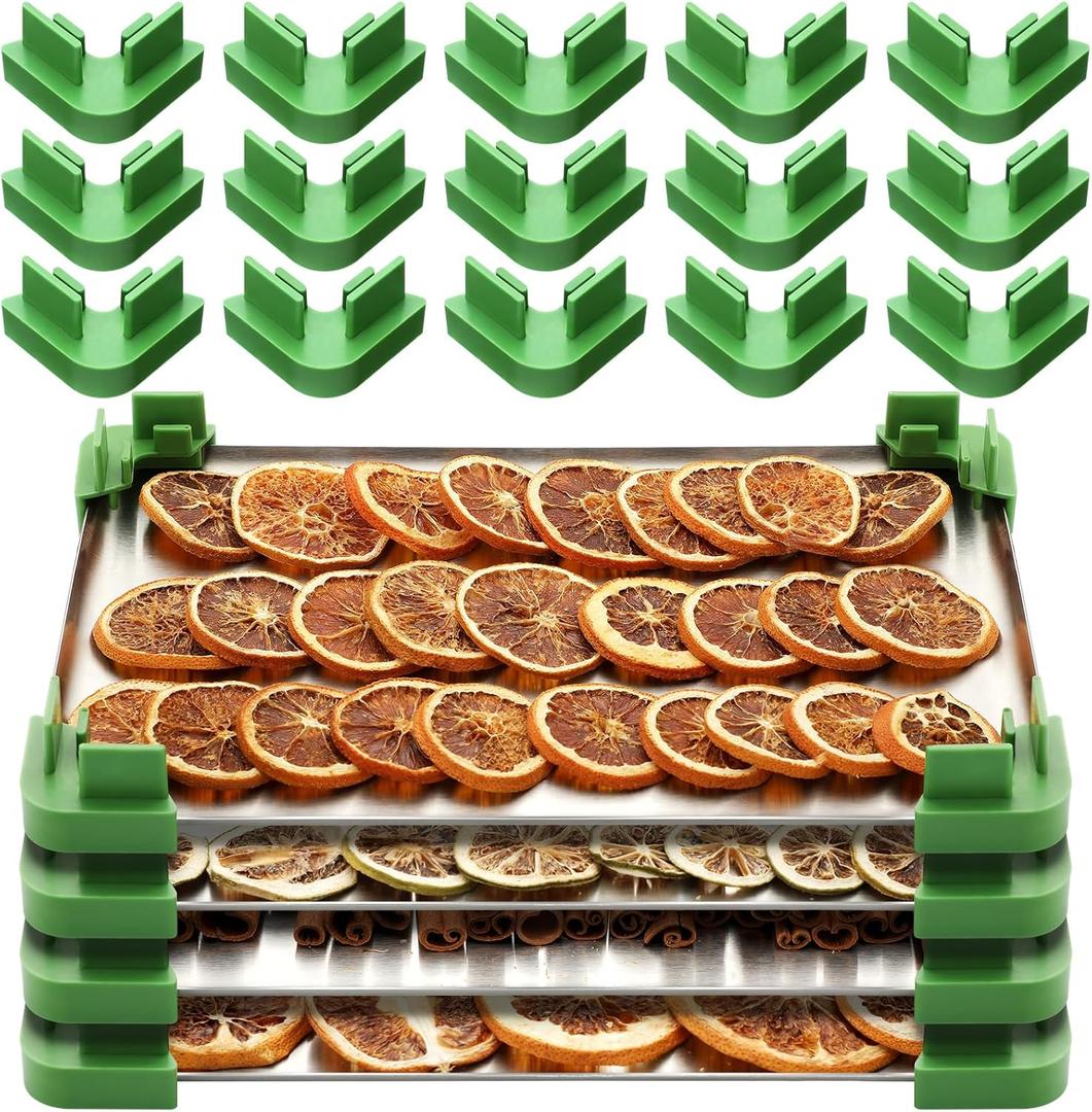 Briwooody  Original Tray Stackers Compatible with Harvest Right Freeze Dryer Stacks 5 Trays Freeze Dryer Machine Accessories Dried Food Storage (Green)