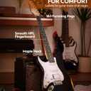 Electric Guitar Left Hand Beginner Kit, Solid Body 39" Electric Guitar HSS Pick Up for Starter, with 5W x 2 Amp, Bag, Digital Tuner, Capo, Strap, String,Cable, Picks, SST-S20L Black