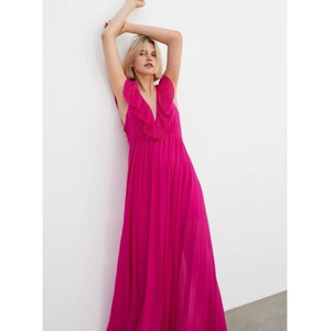 Zara Pink Pleated Maxi Dress
 Size S
