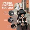 Bombi Bbee V2 Lightweight Baby Stroller - Premium Vegan Leather, One-Hand Fold, Infinite Recline, Aircraft-Grade Aluminum Frame, XXL Canopy, and Ample Storage Umbrella Stroller - Sand