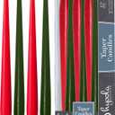 Hyoola Christmas Candles - Green and Red Taper Candles 10 Inch Dripless, 12 Pack Unscented Holiday Candles - European Made