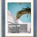 Suede 10x13 Frame - Single Frame, Christmas Elegant Sky Blue 10 x 13 Poster Frame with Mat for 8.5x11, 10x13 Picture Frames for Artwork, Puzzles, Photos and Movie Posters