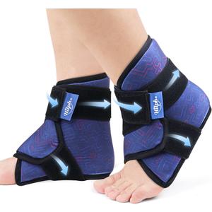 Hilph Ankle Heel Ice Pack Wrap for Swelling & Achilles Tendonitis, Reusable Foot Gel Ice Pack Wrap Hot Cold Compression Therapy for Sprained Ankle & Plantar Fasciitis Pain Relief (Blue, 2 Pack)