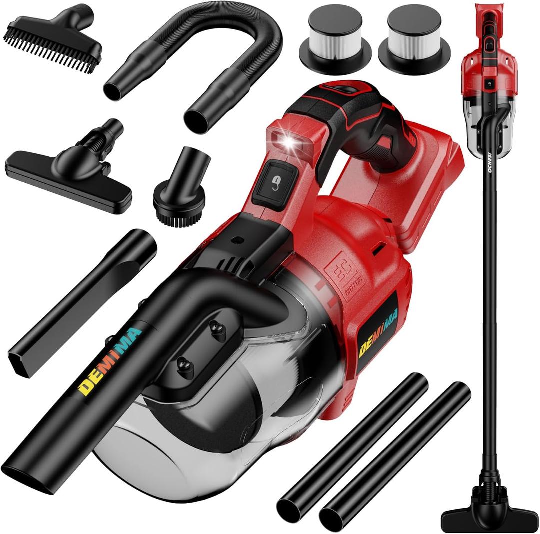 Cordless Vacuum for Miwaukee 18V Battery, 5 in 1 Lightweight Handheld Vacuum Cleaner with 500W Powerful Motor, 46 CFM Portable Hand Vacuum with Filtration HEPA for Floor, Carpet(Battery Not Included)