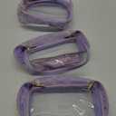 PACKISM Floral Texture TSA Approved Toiletry Bag - 180 Large Opening Clear Makeup Bags with Handle, Easily Access, Clear Travel Bags for Toiletries TSA Approved, Thick 0.5 mm, Purple (Medium)