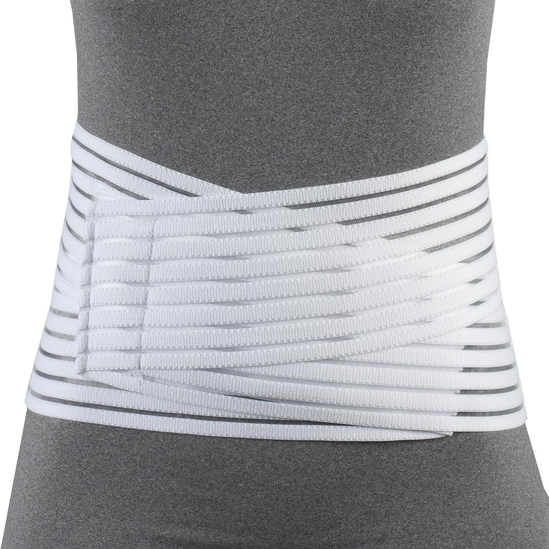 OTC Lumbosacral Support, 7-inch Lower Back, Lightweight Compression, Elastic, White, Large