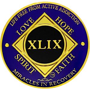 NA 49 Year Coin, Narcotics Anonymous Medallions (Purple NA 49 Year Coin) NA 49 Year Coin, Narcotics Anonymous Medallions (Purple NA 49 Year Coin)