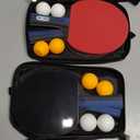 Glymnis Ping Pong Paddles Set Table Tennis Rackets with Balls, Storage Case for Indoor Outdoor Table Tennis Paddle Game Accessories