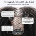 Human Hair Topper for Women Thinning Hair V-Shaped Brown Half Lace Base (6x8cm) Clip-in Front Hairline Topper 10" Trimmable Wispy Bangs for Natural Volume (Half Lace-Brown no Bangs)