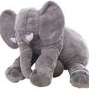 BOOJALOO Giant Stuffed Animals Doll Elephant Stuffed Animal, 24" Stuffed Elephant Plush Toy Gifts for Girls Boys Gray