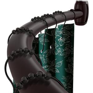 Bronze Curved Shower Curtain Rod 33-78 Inches Adjustable Shower Rods Curved Round Bowed Rust proof, Premium Stainless Steel Need To Drill Shower Curtain Rod for Bathroom, Bathtub, Stall