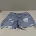 MakeMeChic Women's Ripped Raw Trim Jean Shorts Drop Waist Casual Bermuda Denim Shorts (26)