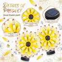 2 Pack Solar Sunflower Lights LED 9.8" Metal Sunflower Outdoor Wall Decor