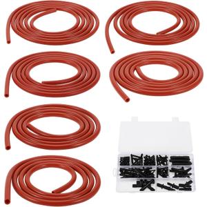 Motoforti Silicone Vacuum Tubing Hose 6.6Ft 3/4/5/6/8/10mm ID Red 1 Set | 2mm Thickness, High Temperature, 130PSI Max Pressure, Automotive vacuum line
