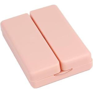 Foldable Magnetic Pill Organizer, Daily Pill Organizer with 7 Compartments Pill Container for Purse Pocket with Dual Lid for Pills, Vitamin, Fish Oil, Supplements (Pink)