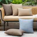 MIULEE Outdoor Waterproof Throw Pillow Covers Decorative Farmhouse Water Resistant Cushion Covers for Tent Patio Garden Couch Sofa Pack of 2, 18x18 Inch Light Blue