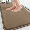 OLANLY Thick Memory Foam Bath Mat Rug 30x20, Extra Soft Absorbent Bathroom Rug, Quick Dry Bath Mats, Non-Slip, Machine Washable Carpet for Bathroom, Tub and Shower, Home Decor Accessories, Tan