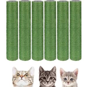 BNOSDM 6 Pack M8 15x2.75 Cat Tree Scratching Post Replacement Parts for Indoor Cats Tower Rope Scratch Poles Refill Sisal Pole Part for Refurbishment Accessories Spare Green
