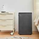 25" Slim Rolling Laundry basket on Wheels, 50L Collapsible Narrow Corner Laundry Hamper, Foldable Storage Bins, Grey