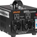 VEVOR Voltage Converter Transformer, 1500VA, Heavy Duty Step Up/Down Power Transformer, Convert from 110V to 220V and 220V to 110V, with EU Outlets, US Outlets, Power Cord, Circuit Breaker Protection