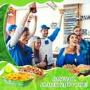 Baderke 100 Pcs 2lb Tennis Party Supplies Paper Food Trays, Disposable Serving Trays Kraft Paper Boat for Tacos Concession for Birthday Tennis Balls Sports Themed Party Favors