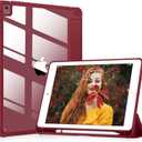 VIKESI for iPad 6th / 5th Generation 9.7 inch Case (2018/2017), iPad Air 2 & 1 (2014/2013) Case, Clear Back, Smart Cover [Built-in Pencil Holder, Auto Sleep/Wake]