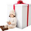 Extra Large Gift Box 28x28x28"Giant, Jumbo, White Gift Boxes with Lid for Large Gifts, Big Presents for Birthday Surprise, Gender Reveal, Valentine's Day, Chinese New Year and Other Celebrations, Not for Heavy-Duty Storage Use