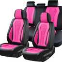 Coverado Auto Seat Covers, Car Seat Covers Full Set, Rose Car Seat Cover, Driver Seat Covers Front Seats Rear Seat Cover, Luxury Car Seat Cushion,Leather Seat Cover Seat Protector Fit for Most Cars
