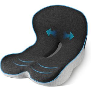 Trucker seat Cushions for Long Sitting, semi Truck seat Cushion with Lumbar Support, Truck seat Cushion for Back Pain and Supporting The HIPS, Trucker Essentials (YTZD0001, Average Size)
