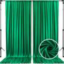 10 x 10 Feet Hunter Green Backdrop Curtain for Partie, Background Curtains for Photoshoot, Birthday, Wedding, Halloween, Thanksgiving, Christmas, New Year Party Decorations 5Ft x 10Ft, 2 Panels