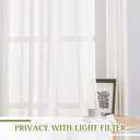 NICETOWN Linen Curtains Semi Sheer Flax Texture, Eyelet Top Bedroom Window Privacy with Light Penetration Flax Sheer Drapes for Country Style Decor, Ivory, W52 x L108, 2 Pieces