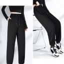 ASIMOON Women's Yoga Pants Soft Comfy Stretch Loose Straight Casual Athletic Pants Running Workout Lounge Pants with Pockets (Black, XL)