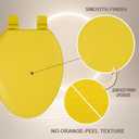 Toilet Seat, Slow Close, Soft Touch, Ultra-Smooth Matte Finish (No Orange-Peel Texture), Premium Moulded Wood, Quick Release, PIKLiDS (Yellow, Elongated)