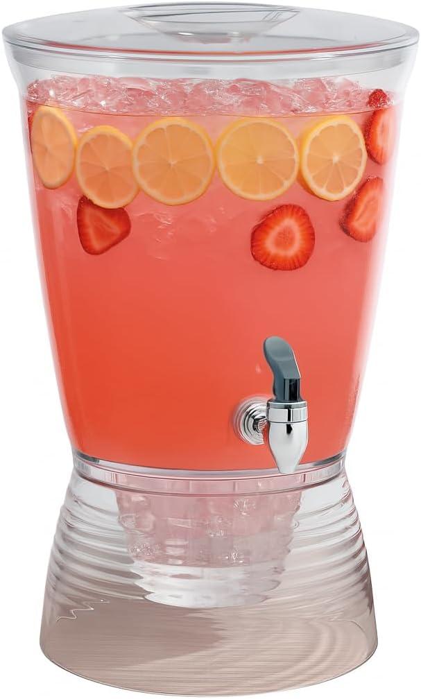 Drink Dispensers for Parties (2.5 Gallon) Large Plastic Water Dispenser for Counter Tops, No Mess, Easy to Assemble & Wash, Up to 40 Drinks