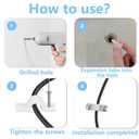 24PCS Wire Shelf Loop Clips, Shelf Clips for Metal Shelving Closet Maid Shelf Clip White Plastic Down Wall Loop Clips with Screws Expansion Tubes for Wires Shelving Concrete Installation Accessories
