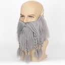 Yan Dream Viking Dwarf Braided Synthetic Fake Beard with Mustache for Halloween Cosplay Costume Parties