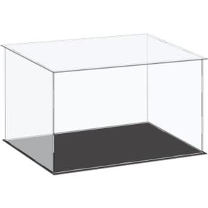 MECCANIXITY Acrylic Display Case Plastic Box Cube Storage Box Clear Small Assemble Dustproof Showcase 14.1x8.2x8 Inch for Collectibles Items