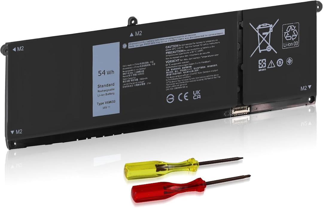 54Wh V6W33 Battery for Dell inspiron 3510 3511 3515 3525 3530 3535 5310 5410 5415 5418 5420 5425 7415 7430 5510 5515 5518 5625 5630 5635 Latitude 3320 3330 3420 3520 Vostro 7425 5620 5625 TN70C
