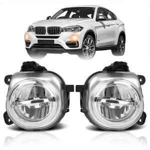 TangMiGe Fog Lights Compatible with BMW X3 F25 2015-2017, X4 F26 2015-2018, X5 F15 2014-2018, X6 F16 2015-2019, 63177317252 63177317251, 1 Pair (Clear)