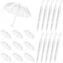 10 Pcs Clear Umbrellas Wedding bulk, Transparent Umbrellas, Windproof Large Clear Umbrella for Outdoor Events, Wedding Supplies