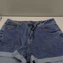 Womens Casual Stretch Denim Jean Shorts with Button Pockets for Summer (Large, #17 Blue)