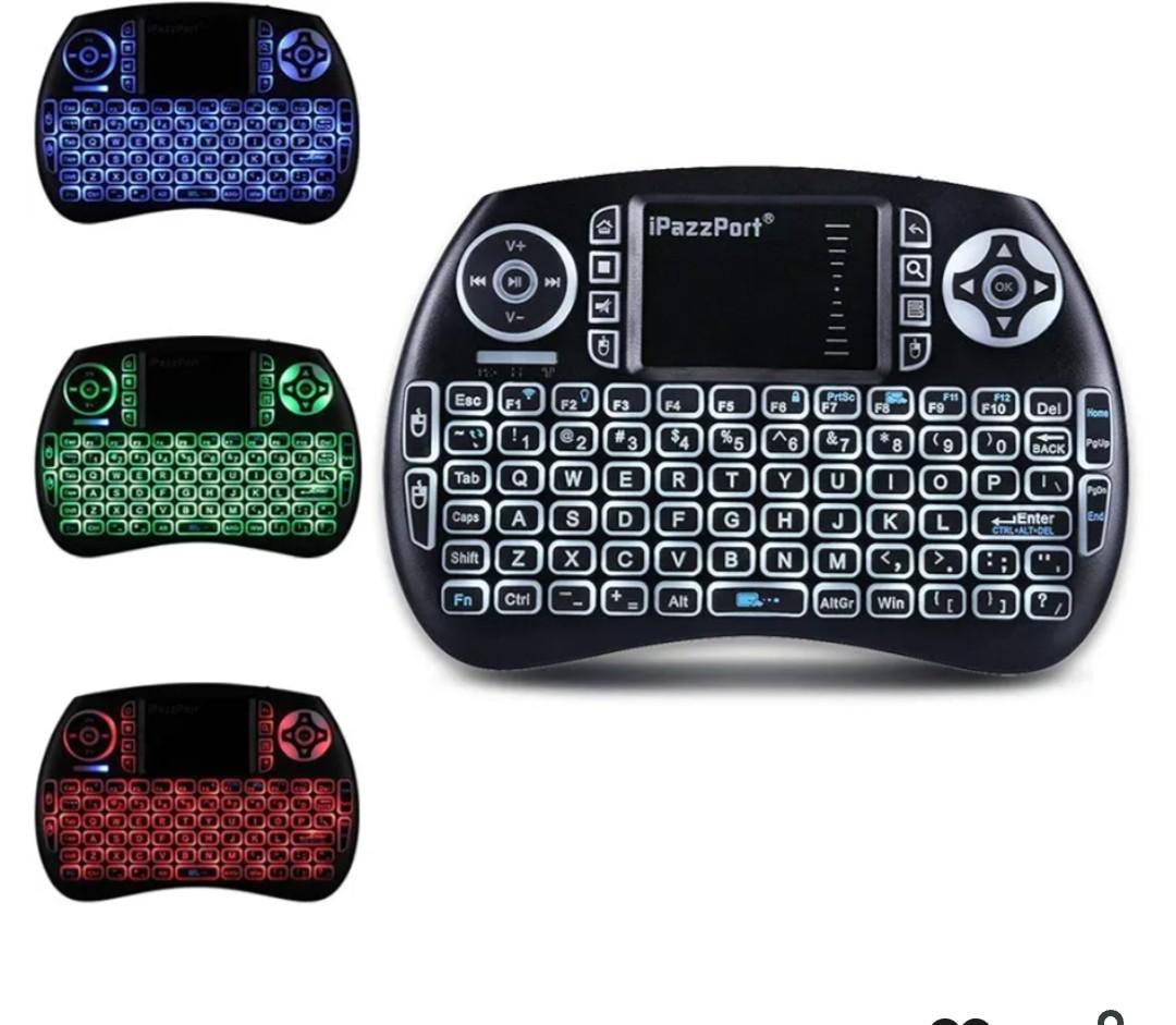 iPazzPort (Upgrade Mini Bluetooth Keyboard with Touchpad Handheld, Backlit Mini Wireless Keyboard with 2.4G USB Dongle for Android TV Box/FireStick/Laptop/PC 21SM