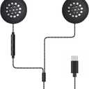 Motorcycle Helmet HeadsetUniversal Wired Bicycle HeadphonesStereo Loud Speakers with ButtonWired Helmet Sports Earphone with Type-c Male Connector
