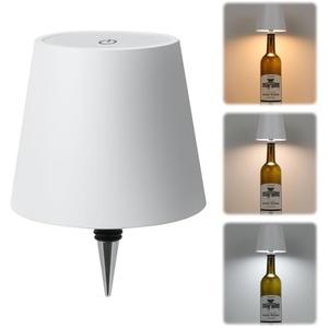TTLYUGN Wireless Bottle Lamp,Wireless Liquor Bottle Lamps Shade for Any Bottle,Rechargeable 3 Color Stepless Dimming LED Lights,Touch Control Desk Kit for bar & Restaurant - White