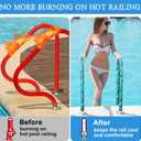 Pinkunn 2 Pcs 4 feet Pool Handrail Cover with Zippers Flamingo Palm Leaf Swimming Pool Hand Rail Slip Resistant Cover(Palm Leaf)