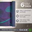 Gaiam Yoga Mat - Premium 6mm Print Extra Thick Non Slip Exercise & Fitness Mat for All Types of Yoga, Pilates & Floor Workouts (68"L x 24"W x 6mm Thick)