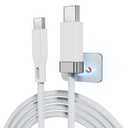 3 x USB C to C Cable StayCable with Organizer Magnetic Holder 5FT, 60W Fast Charging Braid Type-C Charger Data Cord, for iPhone 17/16/15 Laptop Car Desk Nightstand Cable Management Original Design (White)