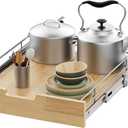 Pull Out Cabinet Organizer,Heavy-Duty Slide Out Shelf, Wood And Wire Basket, Pull Out Drawer for for Kitchen Under Sink Space, Pantry, Bathroom (11 * 21 WM)