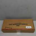 CHEERHOME PETS Cat Window Perch with Washable Bolster, Fluffy Cats Hammock Bed for Window, Adjust Wooden Seat for Kitten Bedside Windowsill, Wooden Cats Furniture(Medium White)