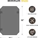 Vanity Bathroom Mirror, 20" x 30" Black Scalloped Mirror for Wall